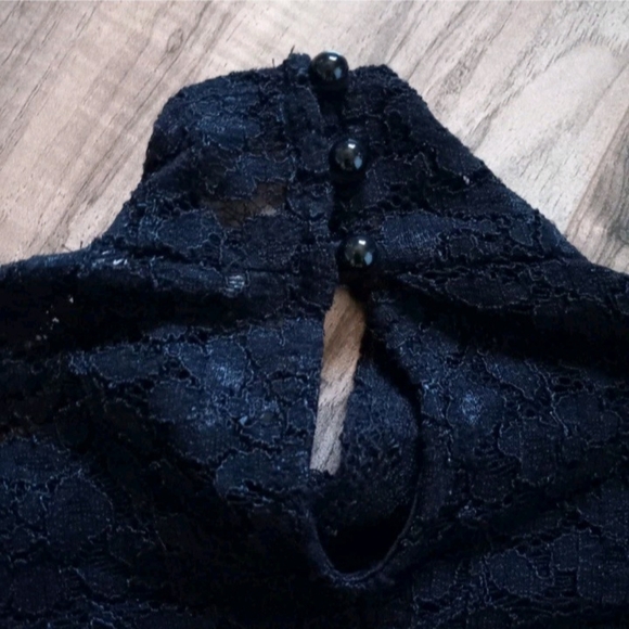 Necessary Clothing Black Lace Mock Neck Bodycon Evening Cocktail Dress Size S - Picture 5 of 7